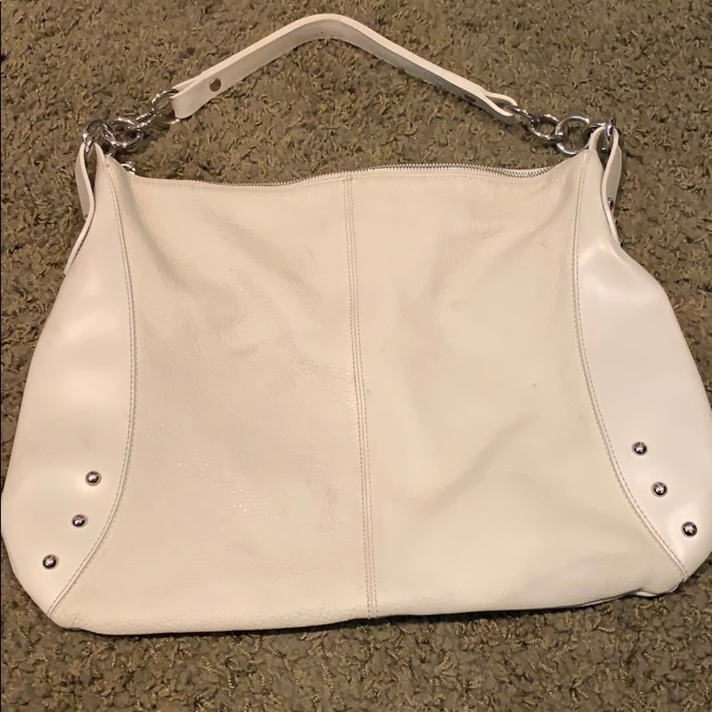 Cream leather handbag
